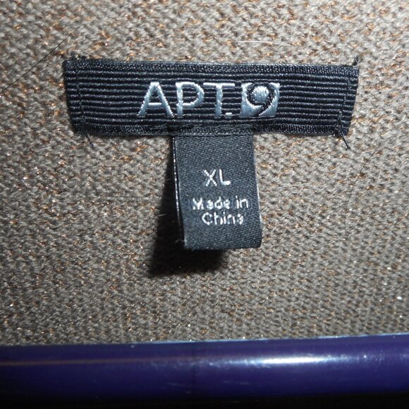 APT. 9: women's top, sweater , glittery, crew neck, size XL  brown - Picture 2 of 6